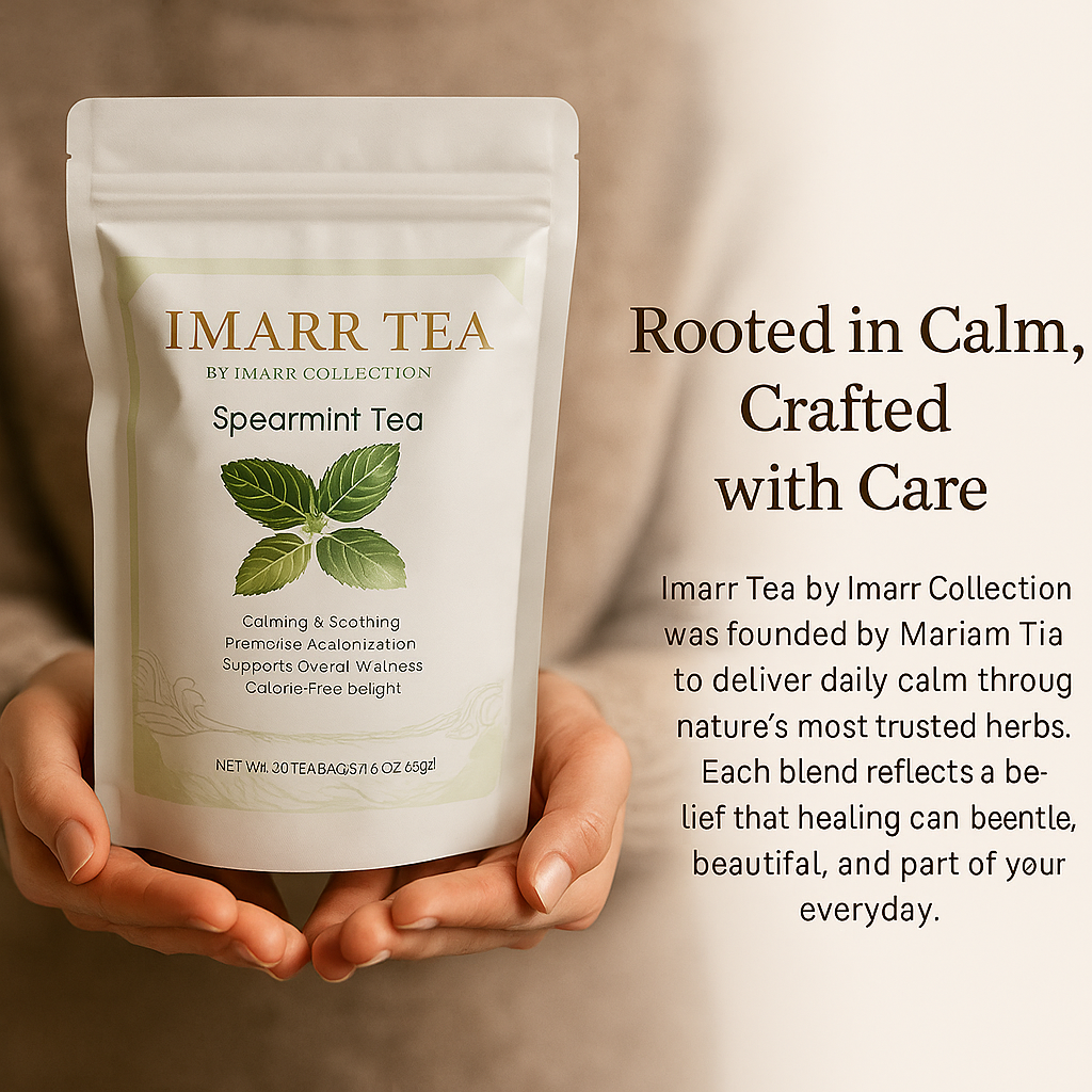 Pure Spearmint Herbal Tea – 30 Tea Bags | Caffeine-Free Daily Mint Tea for Relaxation, Digestion & Wellness | Imarr Tea