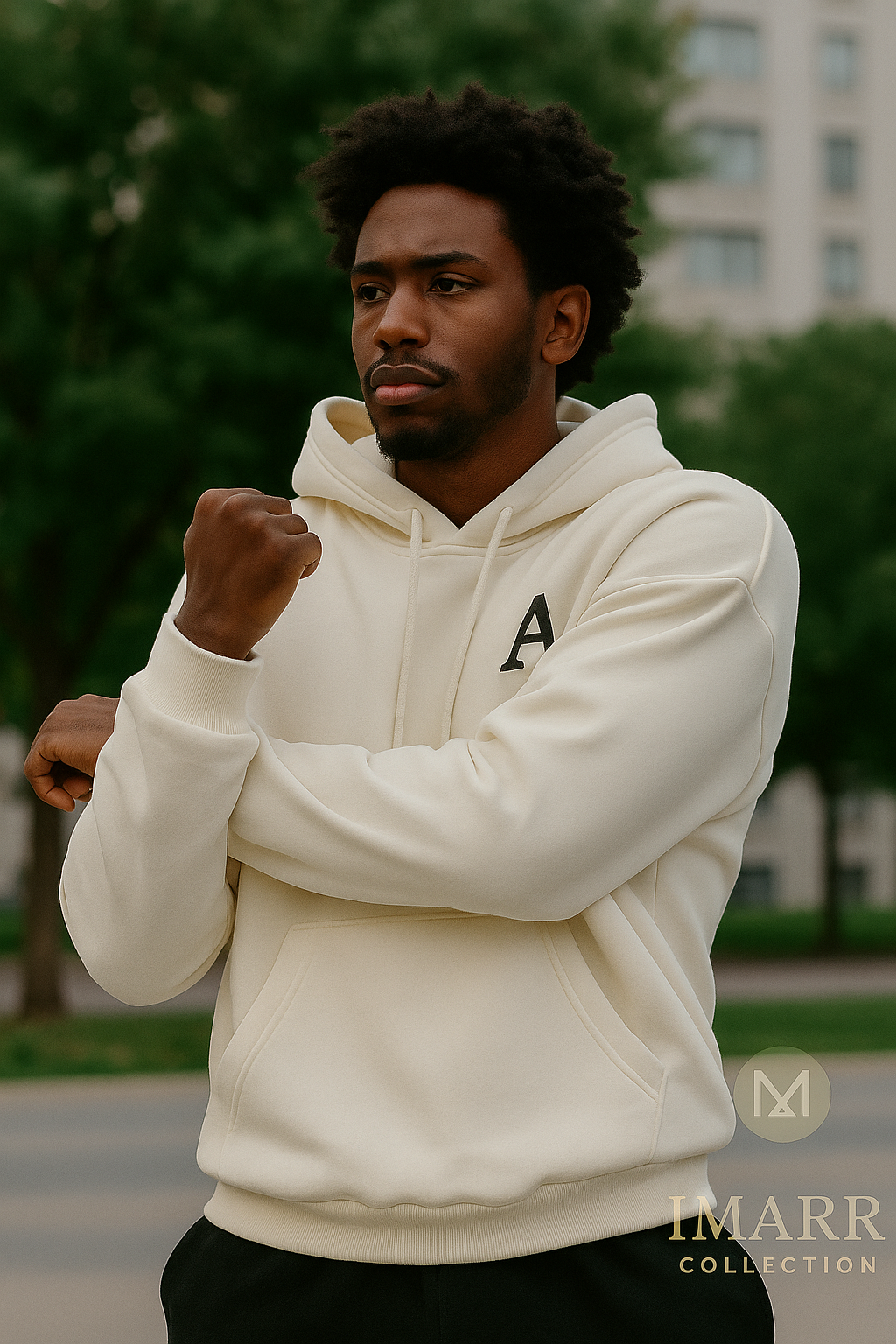 Imarr Collection Unisex Hoodie – 100% Cotton Fleece Lined Sweatshirt, Heavyweight Pullover with Pocket, Cropped Fit, Everyday Casual Wear