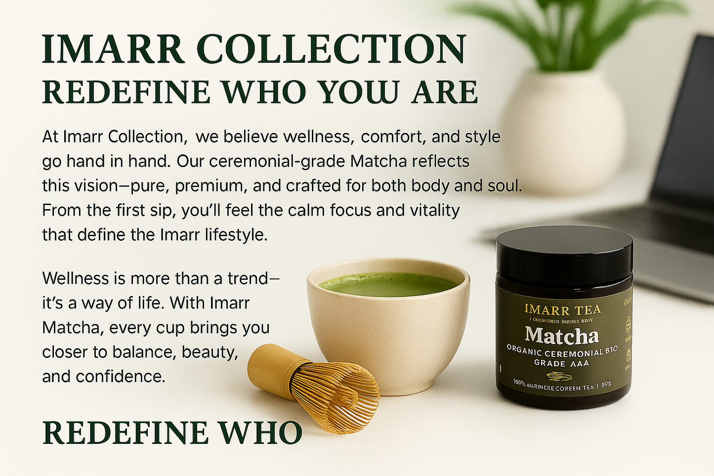 Imarr Organic Ceremonial Matcha Tea – Premium Japanese Green Tea Powder (60g, Grade AAA)