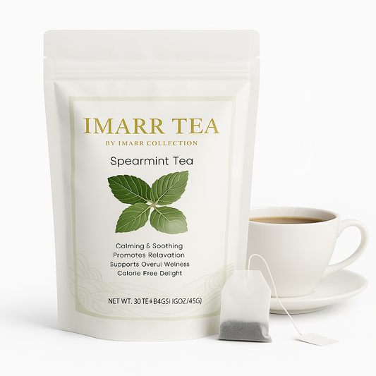 Pure Spearmint Herbal Tea – 30 Tea Bags | Caffeine-Free Daily Mint Tea for Relaxation, Digestion & Wellness | Imarr Tea